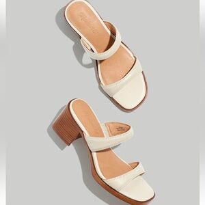 Madewell Ora Double Strap Sandals Pale Oyster Women’s Size 10 Block Heels NEW
